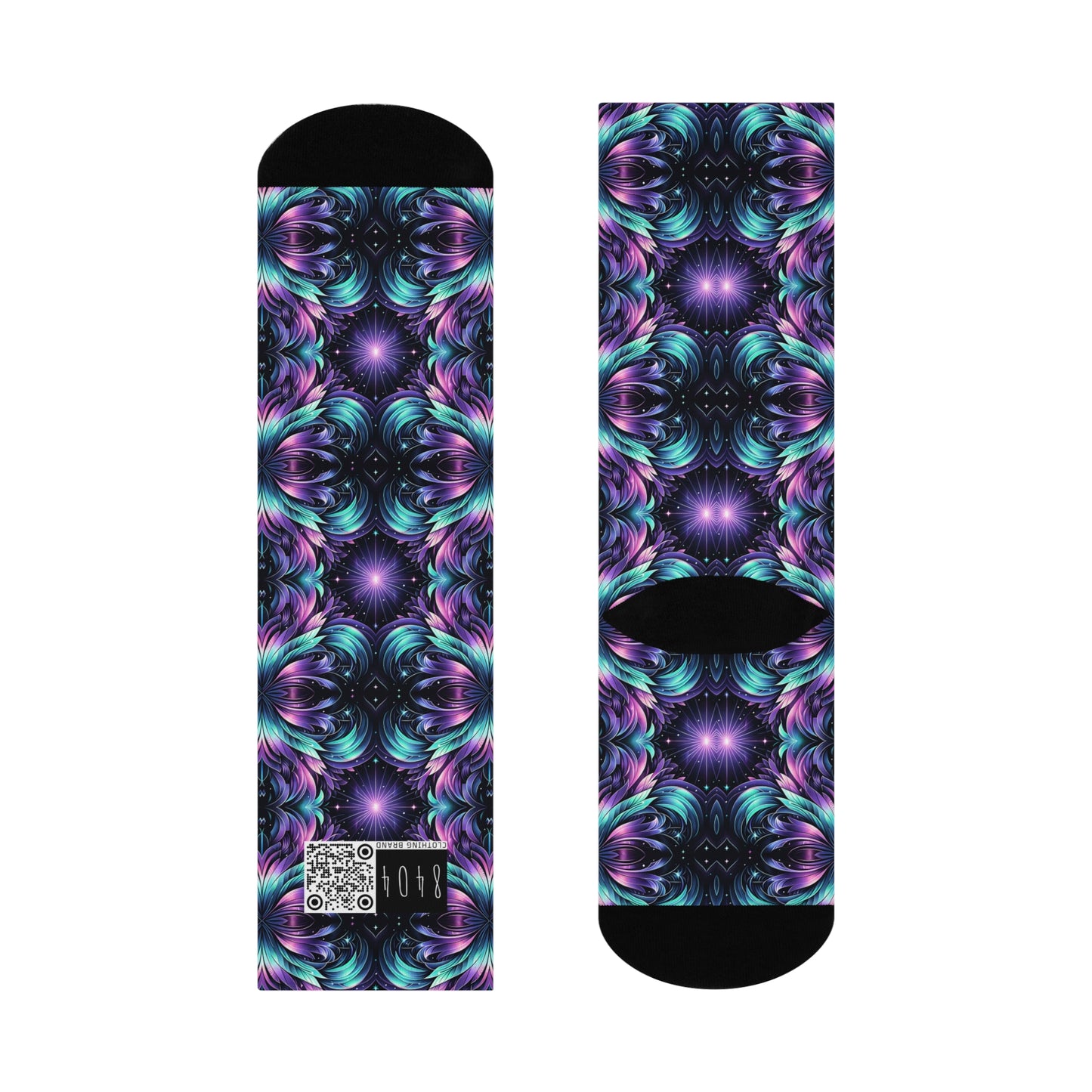 Iridescent Dream Futuristic Tech Cushioned Crew Socks - 8404 Design-60