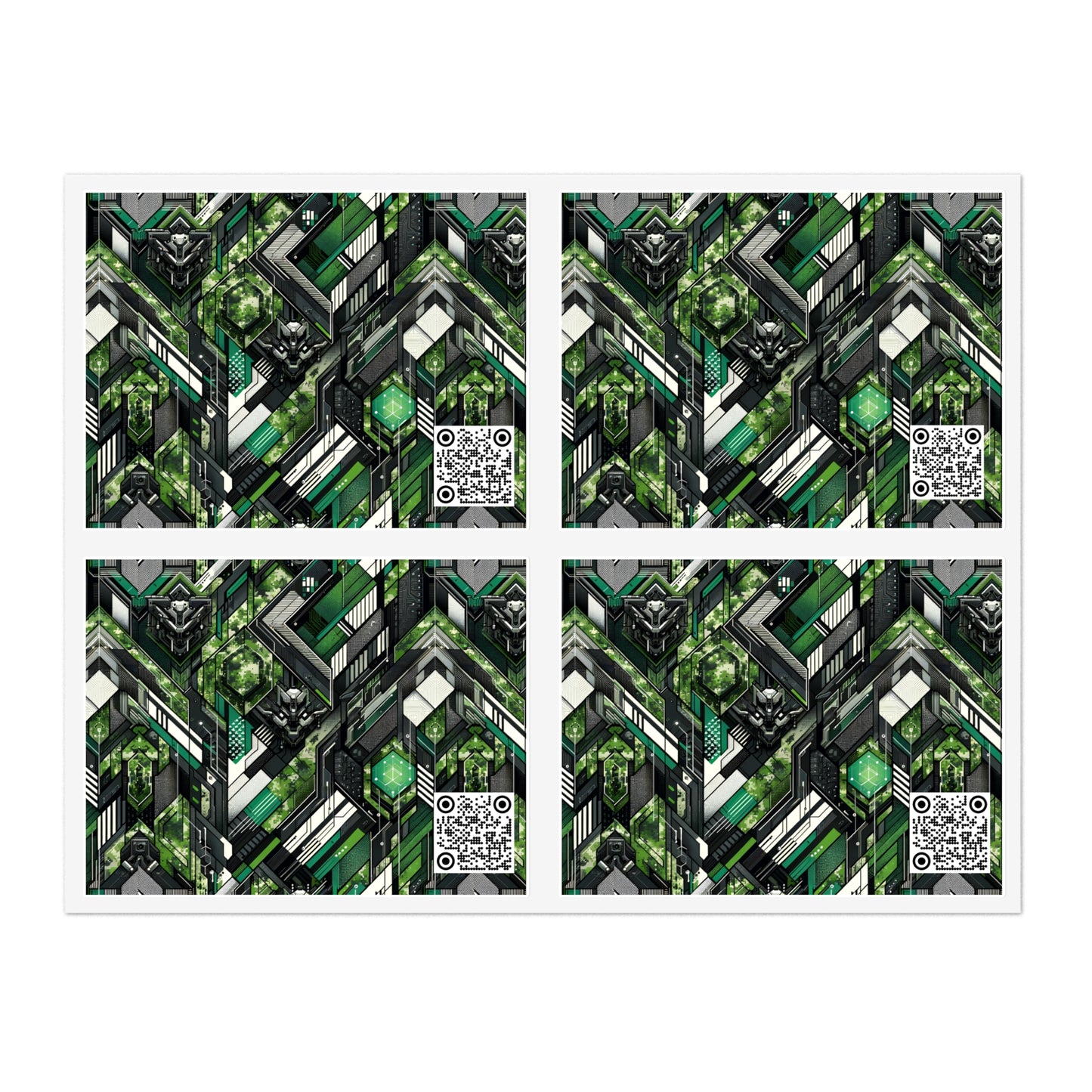 Tech Camo Fusion Tech-Forward Streetwear With a Futuristic Edge Sticker Sheets - 8404 Design-58