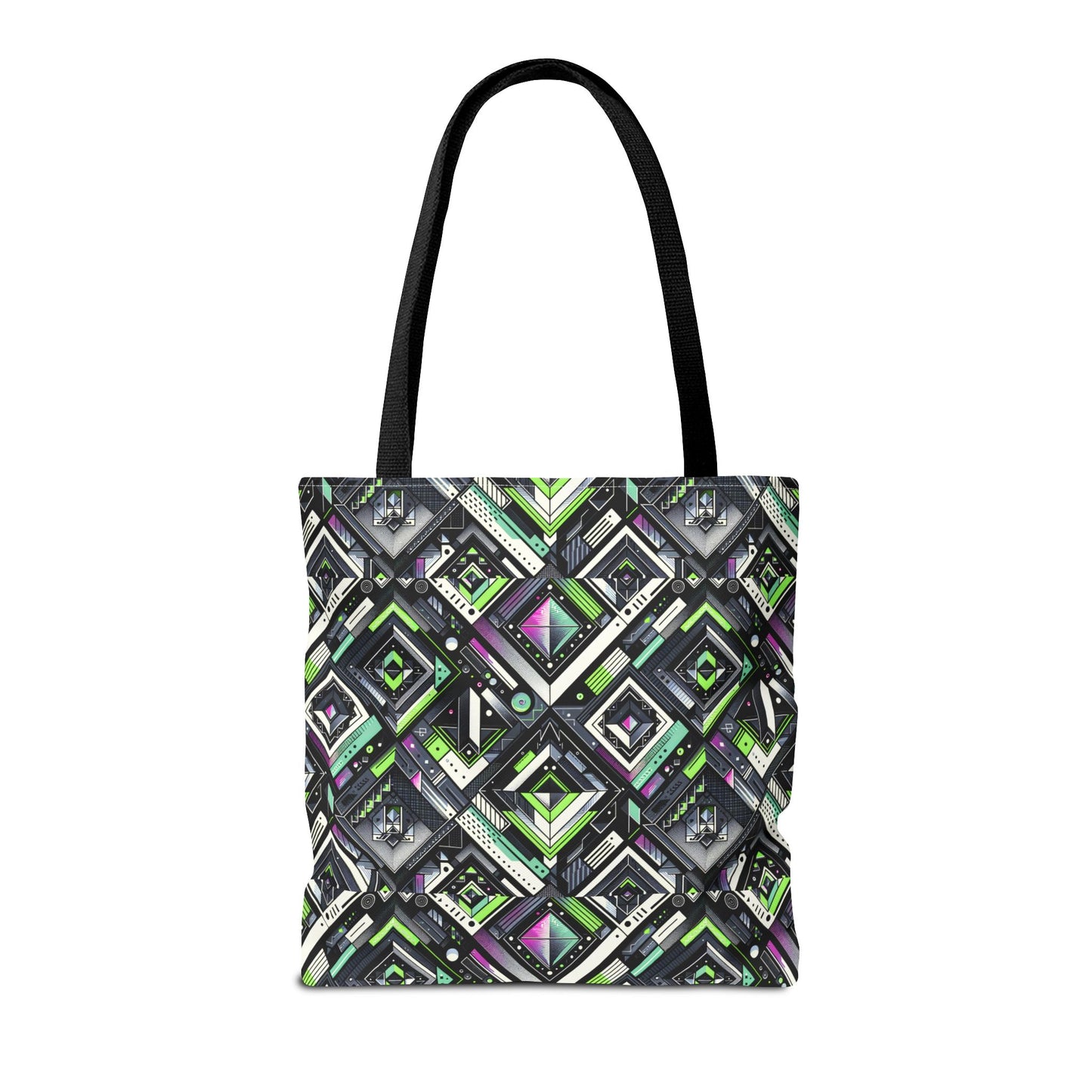Retro Futurism Graphics Tech-Forward Streetwear Tote Bag - 8404 Design-48