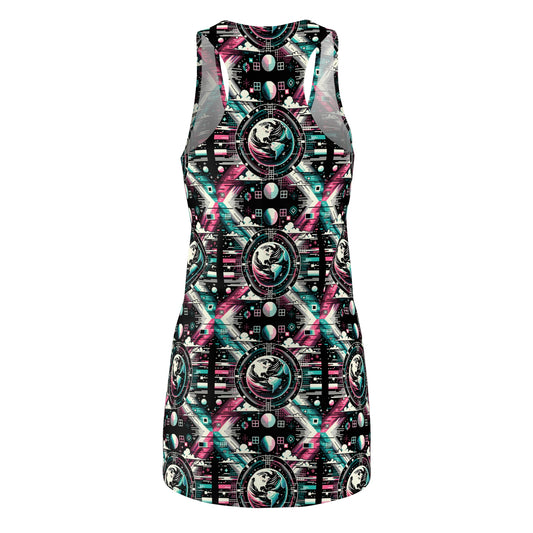 Digital Artistry Digital-native Streetwear Women's Cut & Sew Racerback Dress - 8404 Design-62