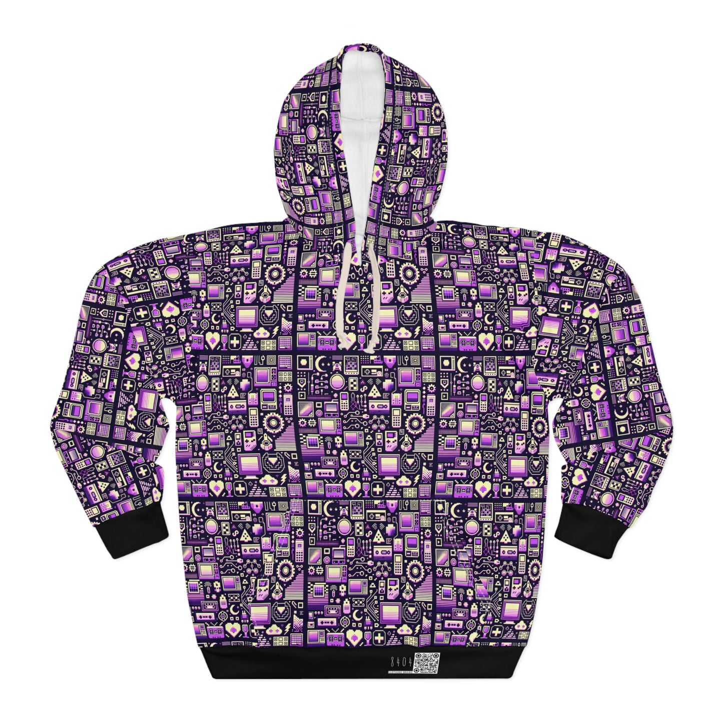 Digital Nostalgia Remix Modern Vintage Fusion Pullover Hoodie - 8404 Design-54