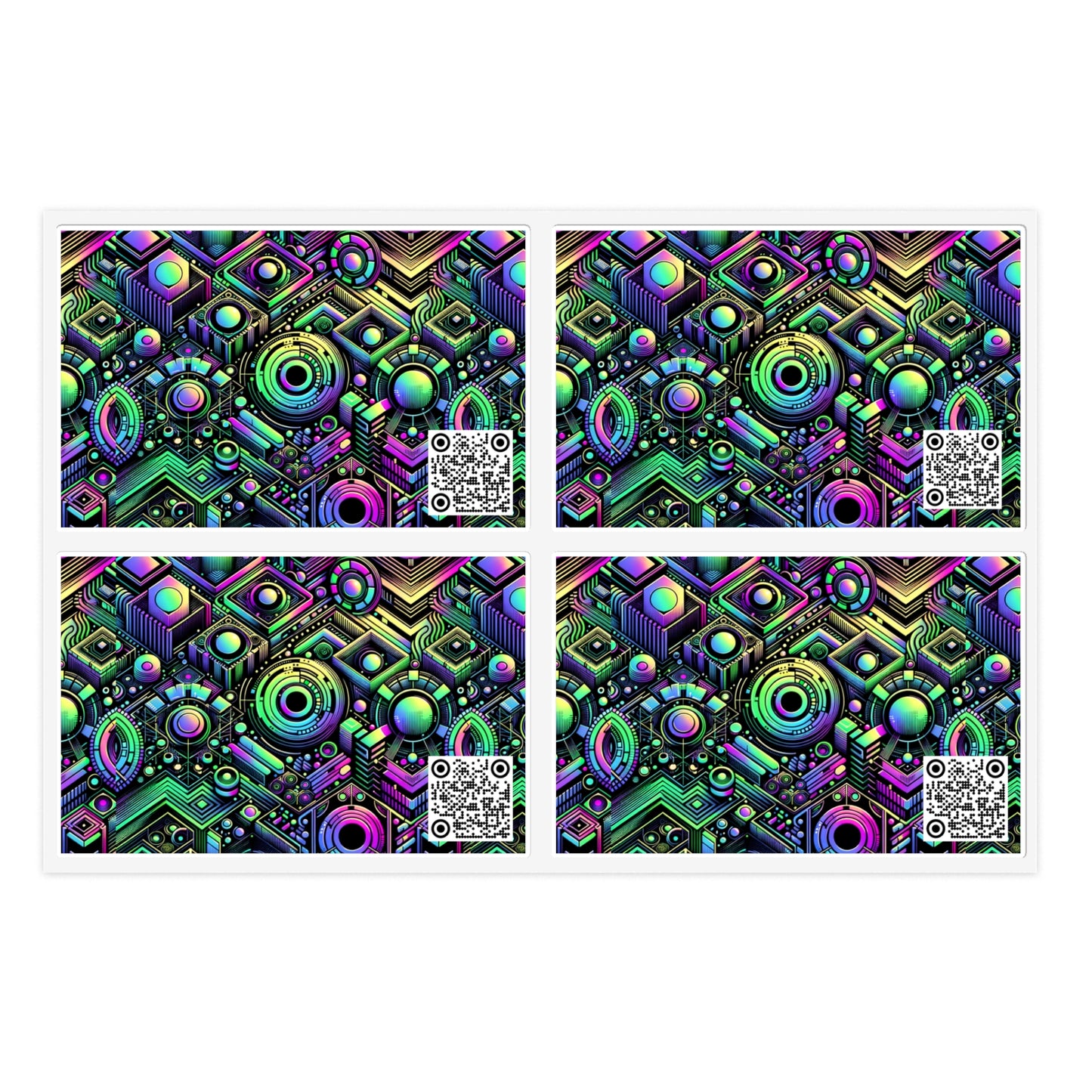 Tech-Tonal Graphics Tech-Forward Streetwear Sticker Sheets - 8404 Design-46
