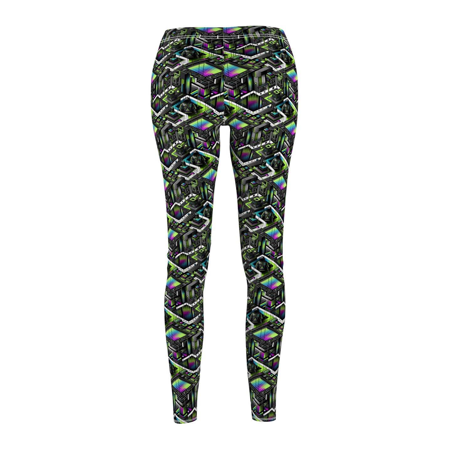 Retro Futurism Graphics Tech-Forward Streetwear Women's Cut & Sew Casual Leggings - 8404 Design-52