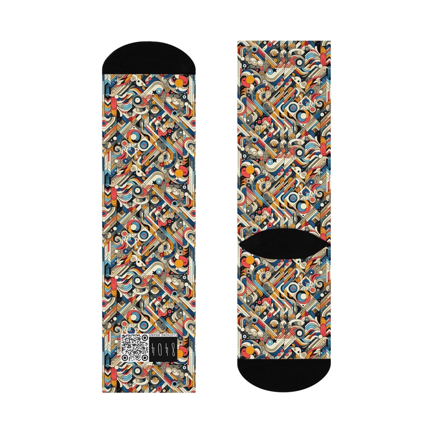 Abstract Graphic Art Modern Artistic Expression Cushioned Crew Socks - 8404 Design-62