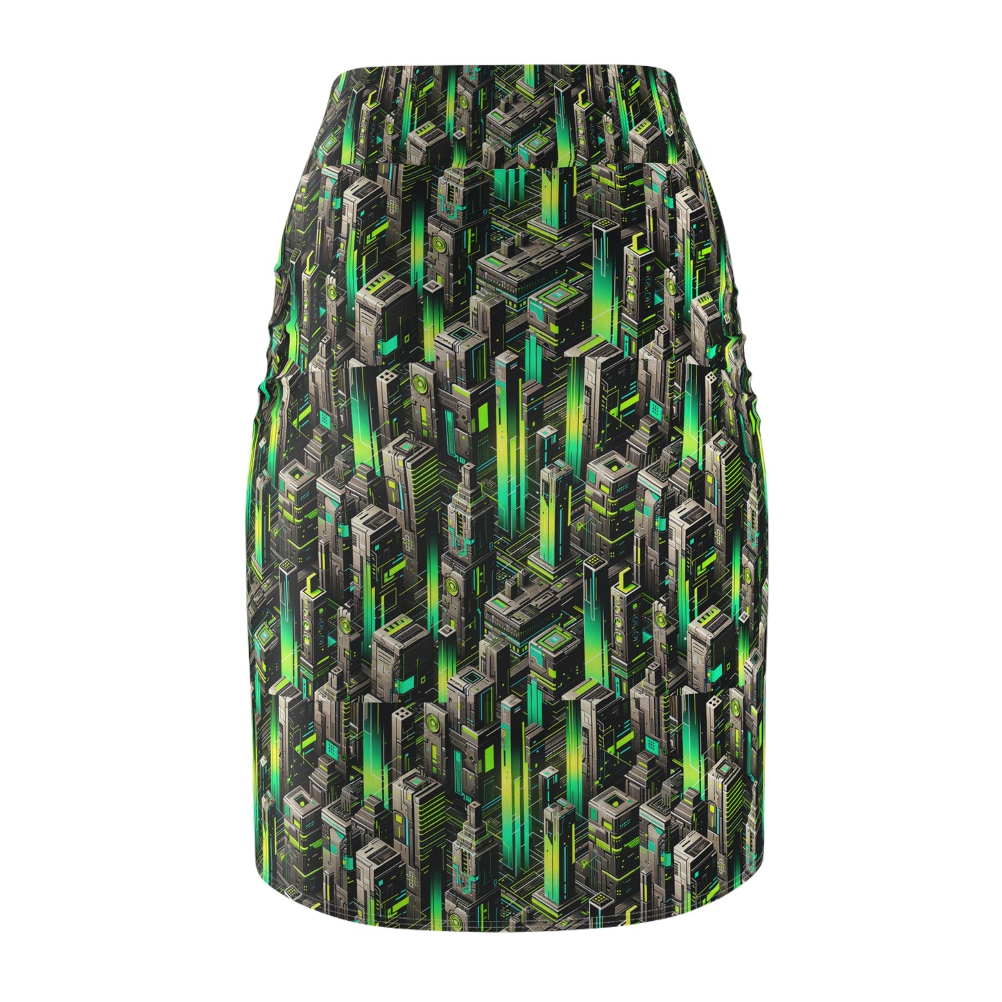 Digital Rebellion Tech-Forward Streetwear Women's Pencil Skirt - 8404 Design-63