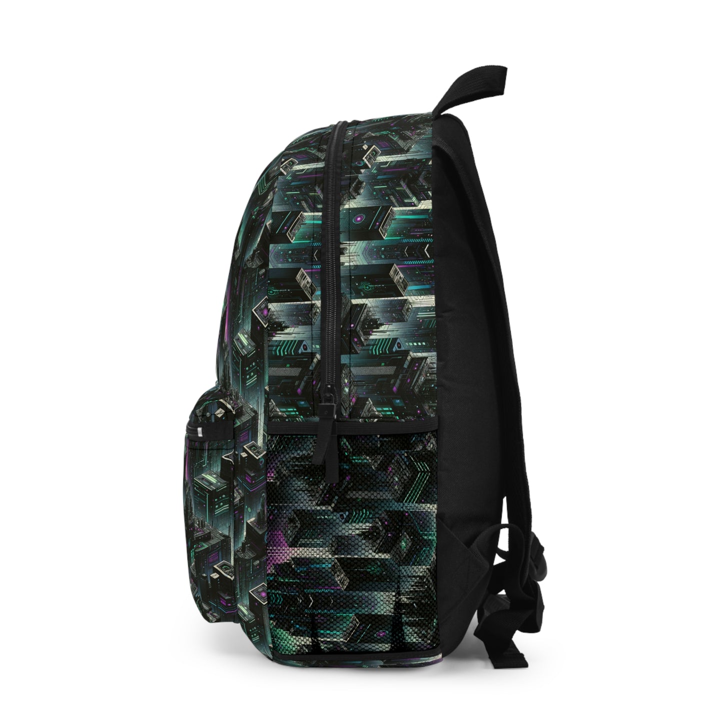 Tech Noir Aesthetics Tech-Forward Urban Dystopia Backpack - 8404 Design-44