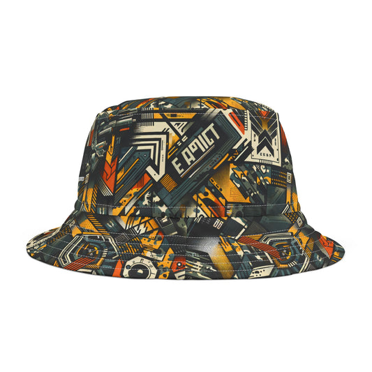 Digital Punk Futuristic Grunge Bucket Hat - 8404 Design-49