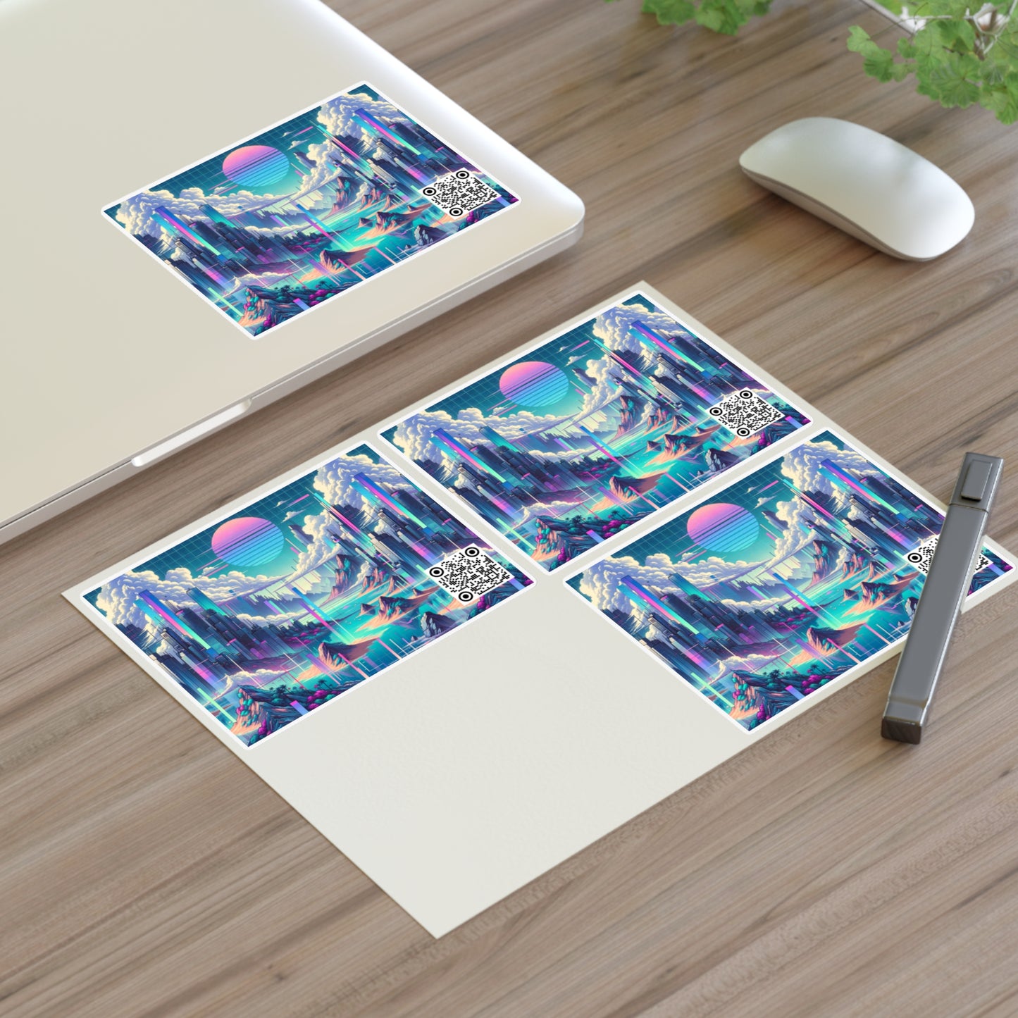 Digital Dreamscapes Digitally-Inspired Streetwear With a Dreamy, Surreal Twist Sticker Sheets - 8404 Design-53