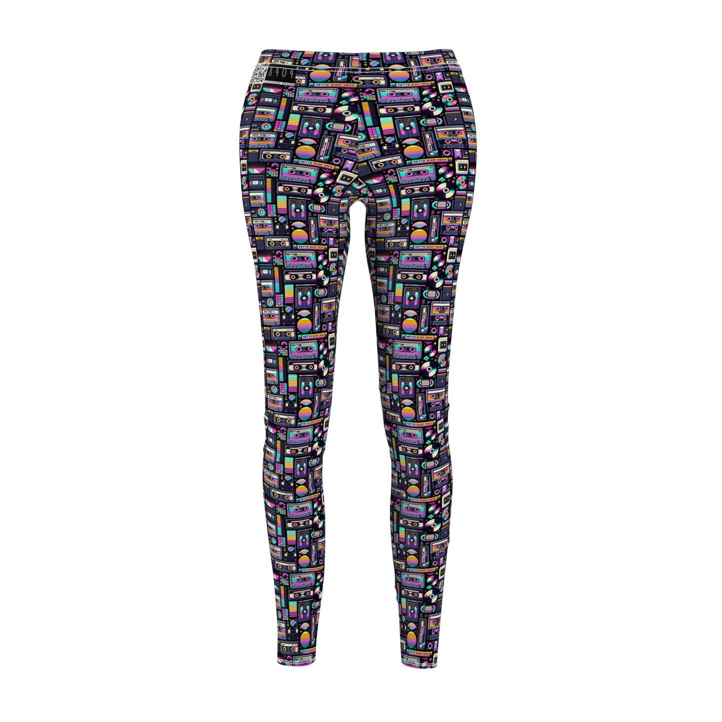 Digital Nostalgia Tech-Inspired Retro Fusion Women's Cut & Sew Casual Leggings - 8404 Design-48
