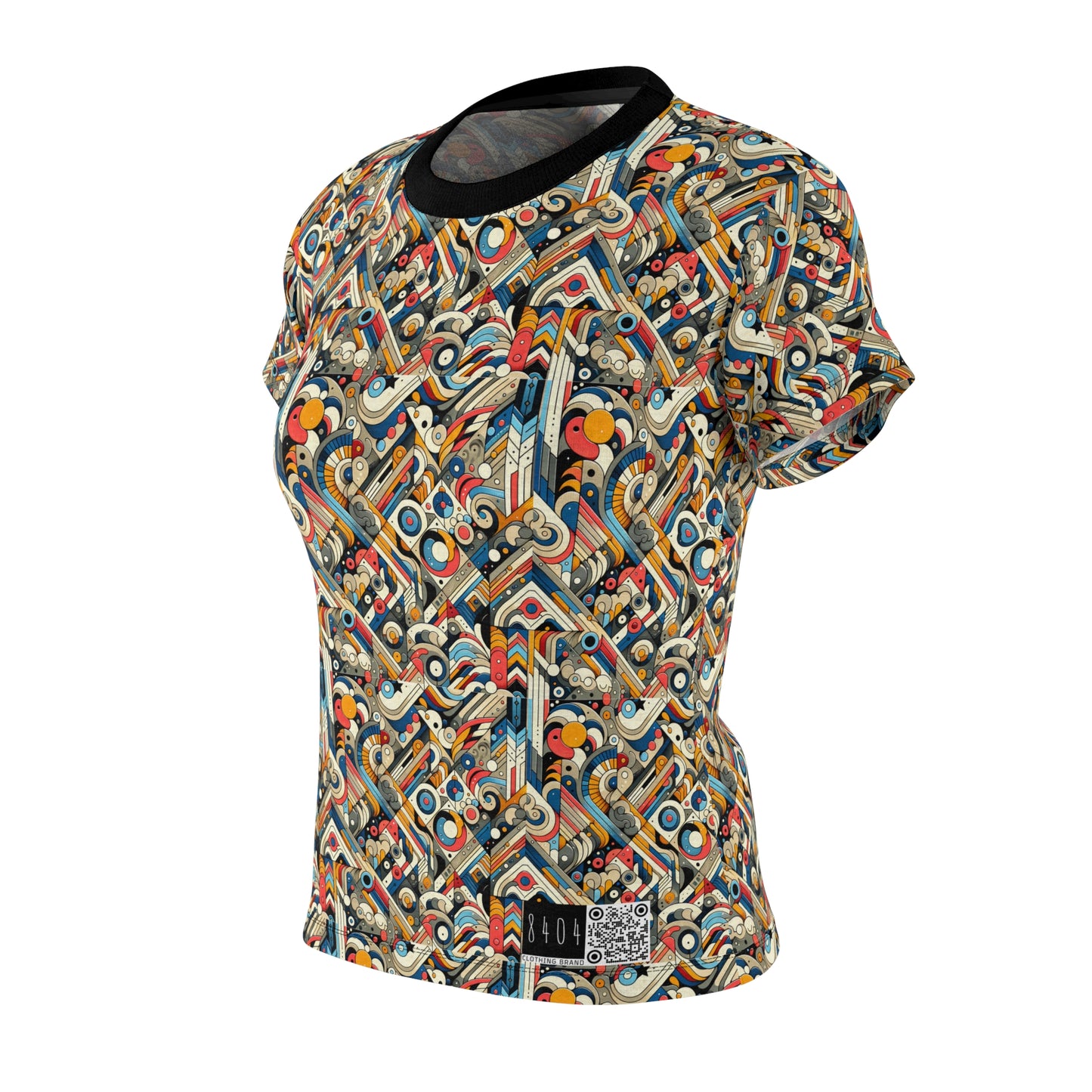 Abstract Graphic Art Modern Artistic Expression Women's Cut & Sew Tee - 8404 Design-62