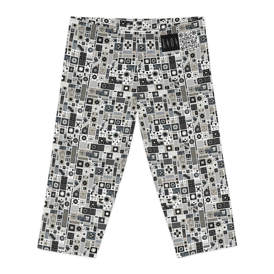 Digital Minimalism Minimalist Tech Women's Capri Leggings - 8404 Design-45