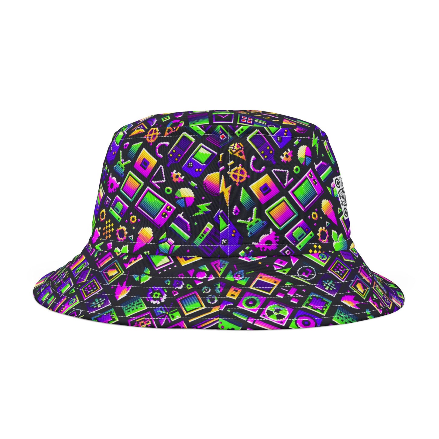 Digital Nostalgia Remix Modern Vintage Fusion Bucket Hat - 8404 Design-49