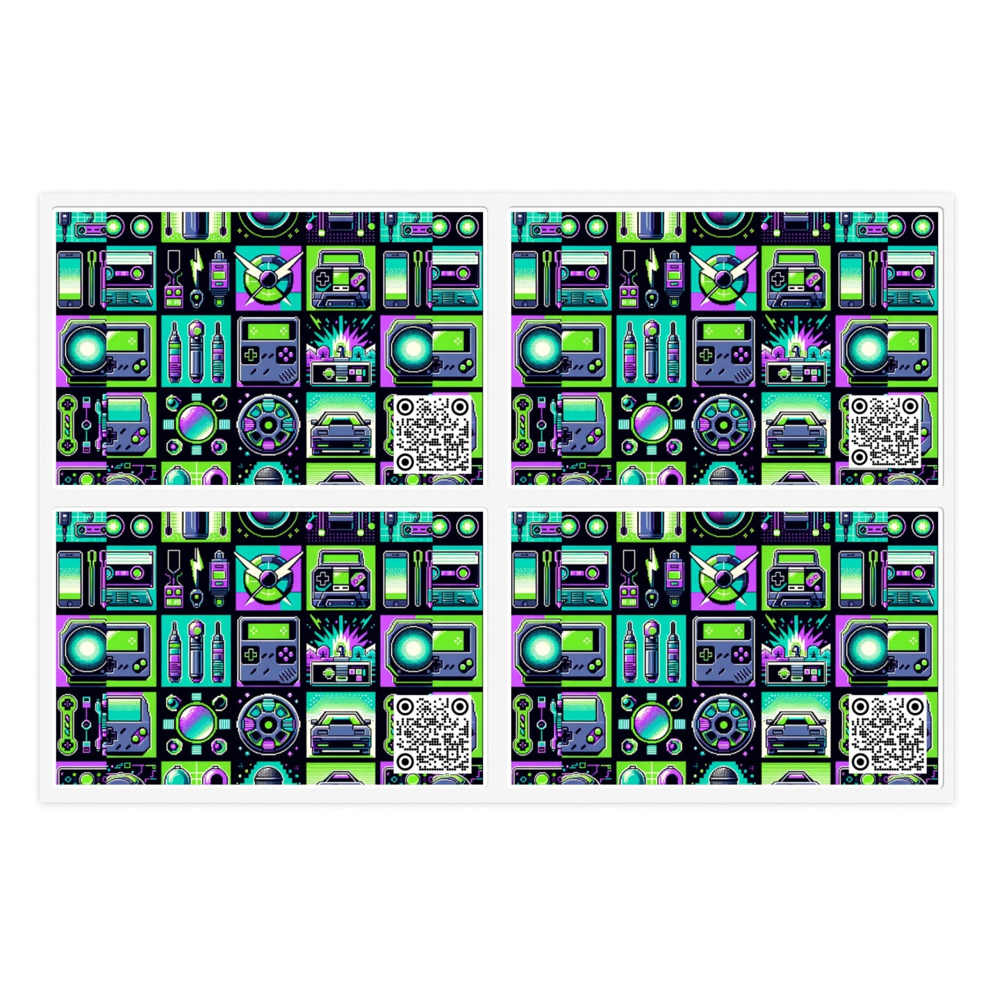 Retro Tech Graphics Tech-Inspired Nostalgia Sticker Sheets - 8404 Design-55