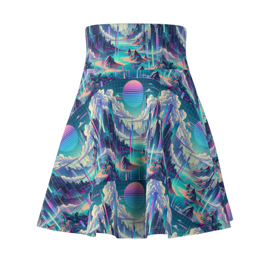 Digital Dreamscapes Digitally-Inspired Streetwear With a Dreamy, Surreal Twist Women's Skater Skirt - 8404 Design-53