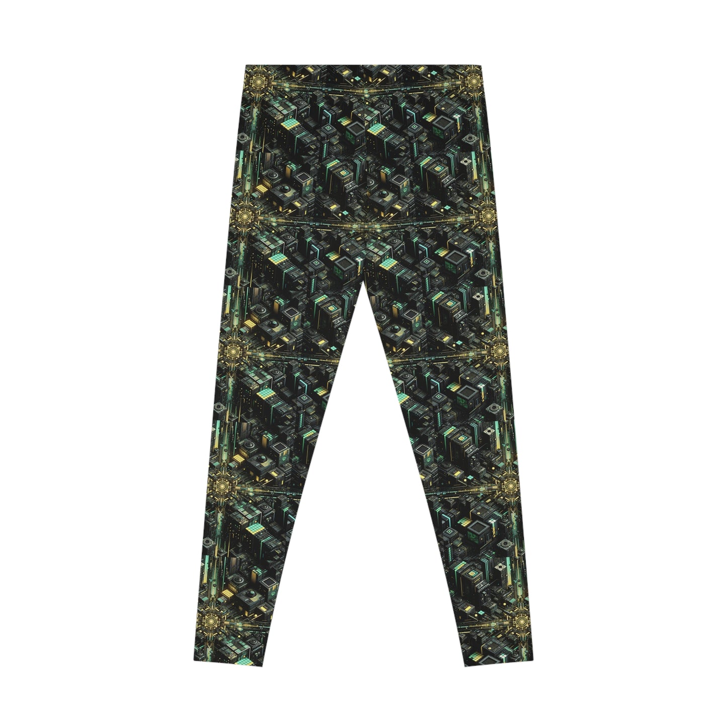 Tech Noir Graphics Tech-Inspired Streetwear Stretch Leggings - 8404 Design-66