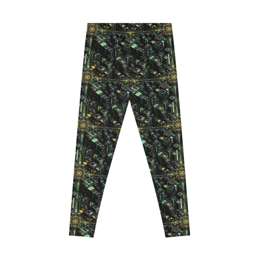 Tech Noir Graphics Tech-Inspired Streetwear Stretch Leggings - 8404 Design-66