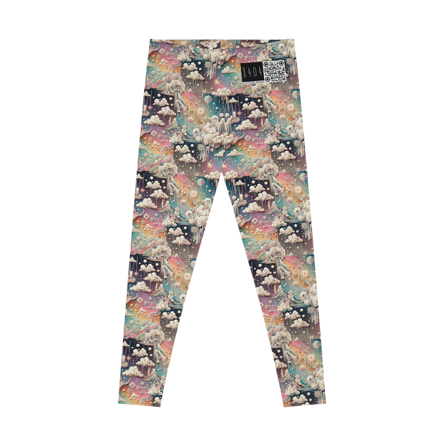 Digital Dreamland Whimsical and Nostalgic Streetwear With a Digital Twist Stretch Leggings - 8404 Design-52