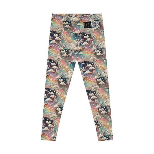 Digital Dreamland Whimsical and Nostalgic Streetwear With a Digital Twist Stretch Leggings - 8404 Design-52