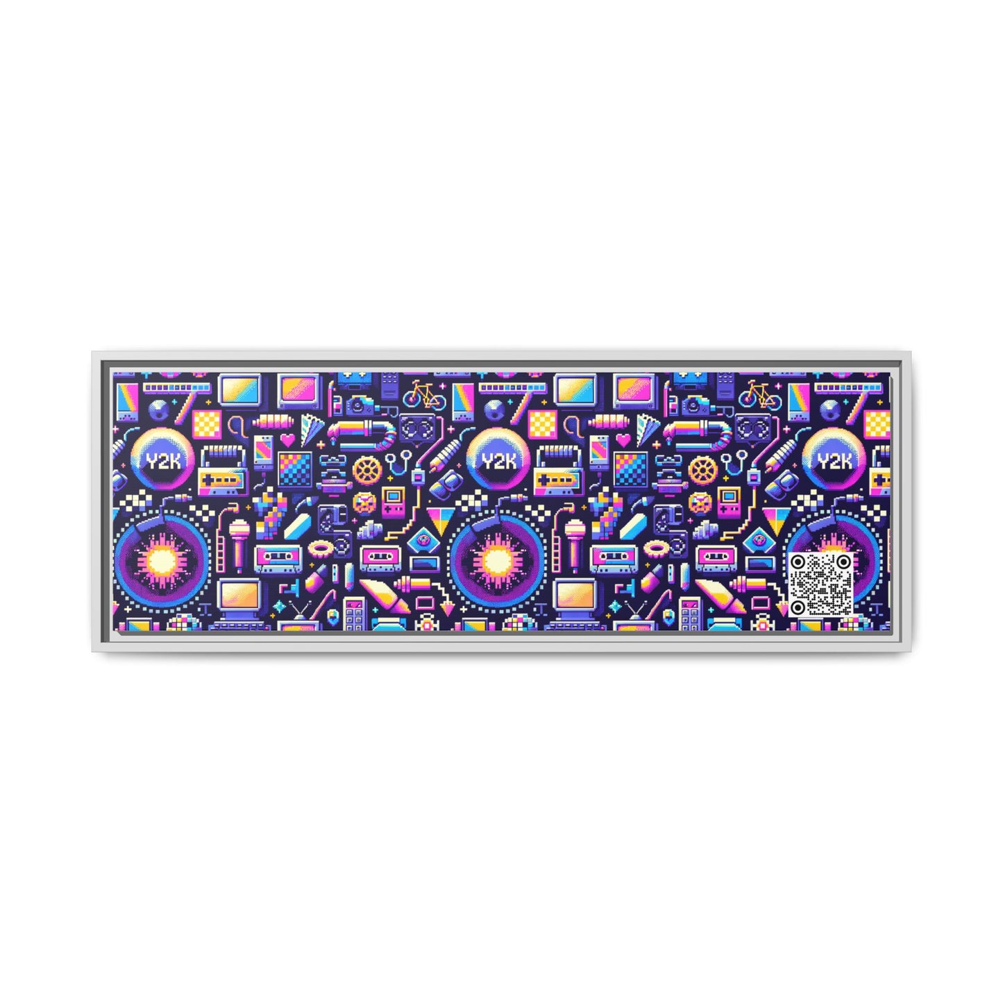 Digital Nostalgia Modern Retro Fusion Matte Canvas, Framed (multi-Color) - 8404 Design-64 B