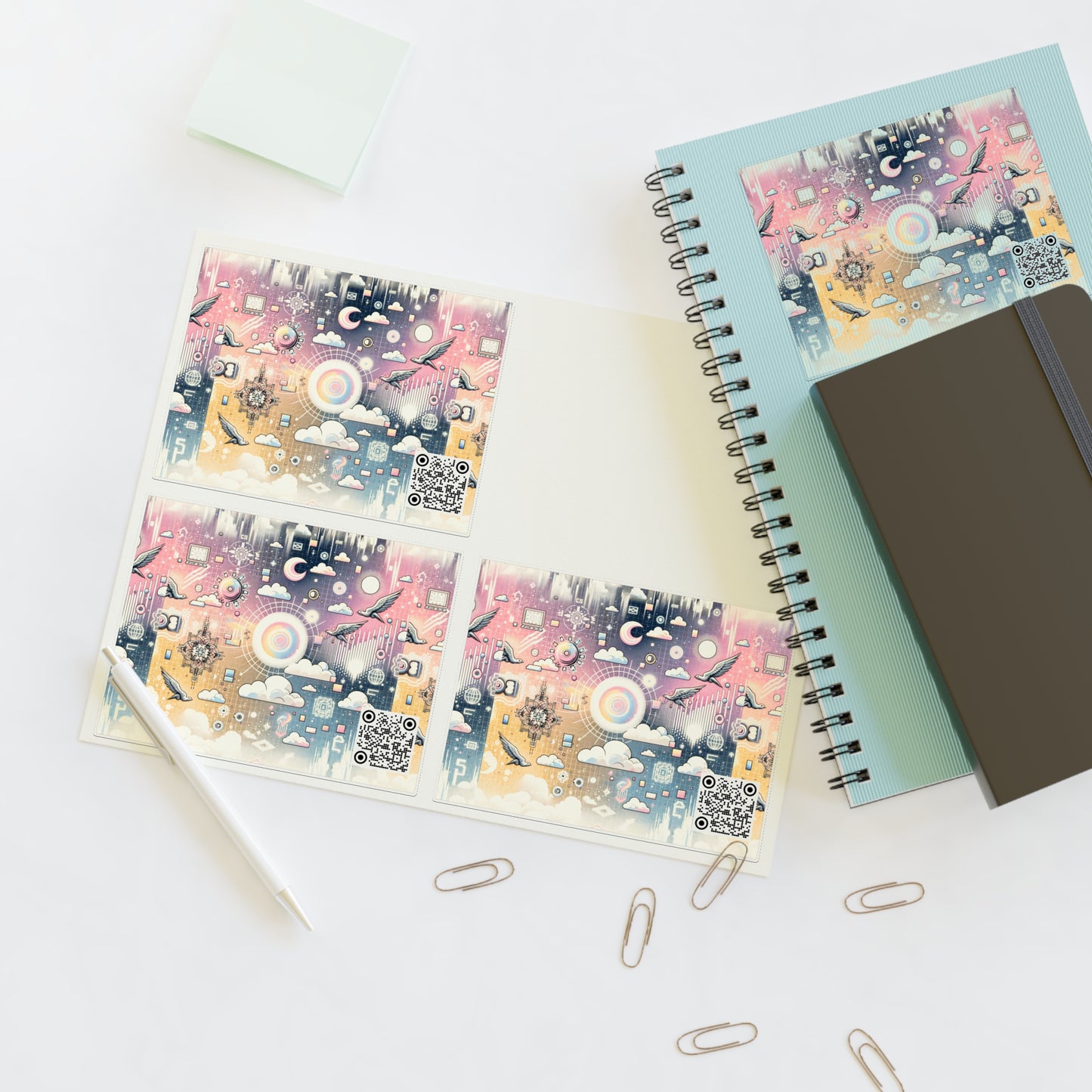 Digital Dreamland Whimsical and Nostalgic Streetwear With a Digital Twist Sticker Sheets - 8404 Design-69