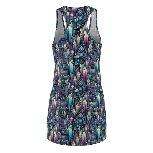 Digital Renaissance Tech-Forward Maximalism Women's Cut & Sew Racerback Dress - 8404 Design-56