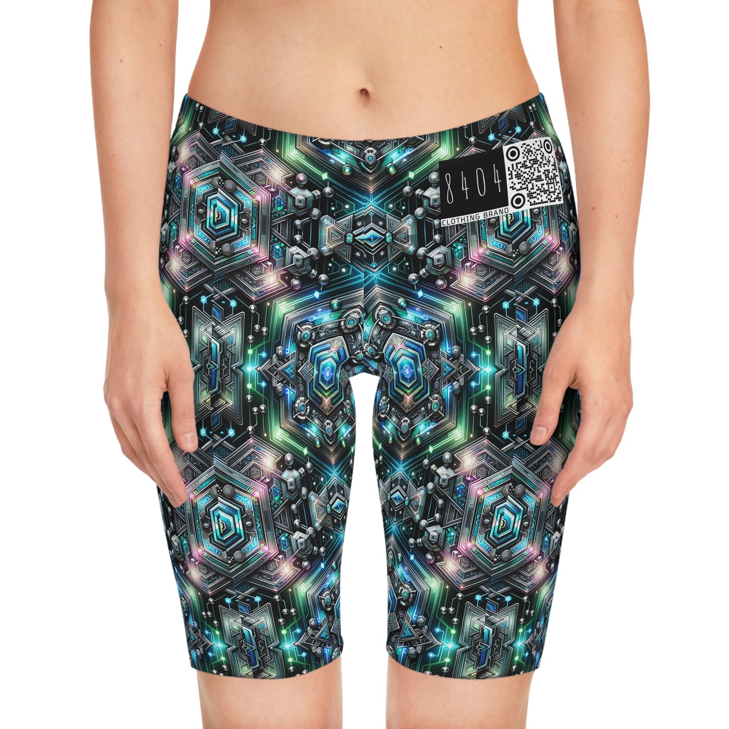 Tech-Infused Futurism Futuristic Tech Women's Bike Shorts - 8404 Design-63
