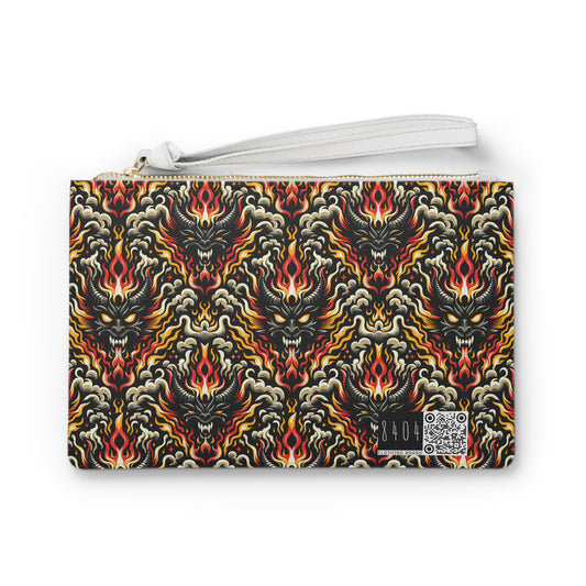 Flame Graphics Maximalist Streetwear Clutch Bag - 8404 Design-59