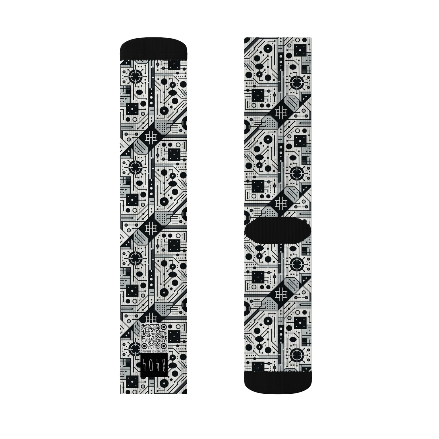 Digital Minimalism Minimalist Tech Sublimation Socks - 8404 Design-48