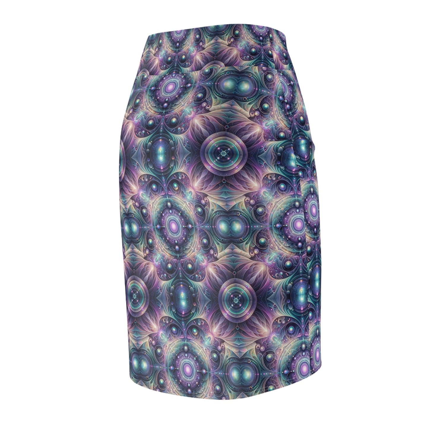 Iridescent Tech Fusion Tech-Forward Streetwear Women's Pencil Skirt - 8404 Design-61