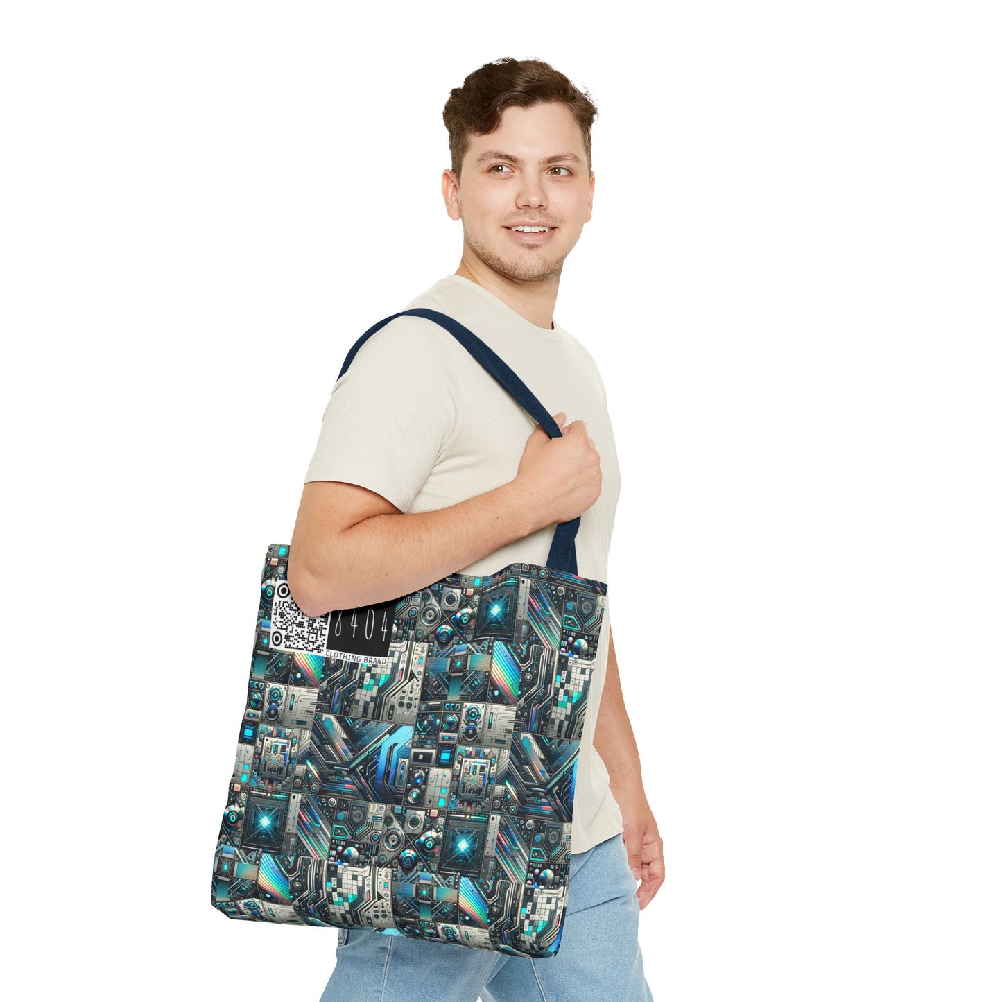Tech-Infused Futurism Sleek Tech Edge Tote Bag - 8404 Design-48