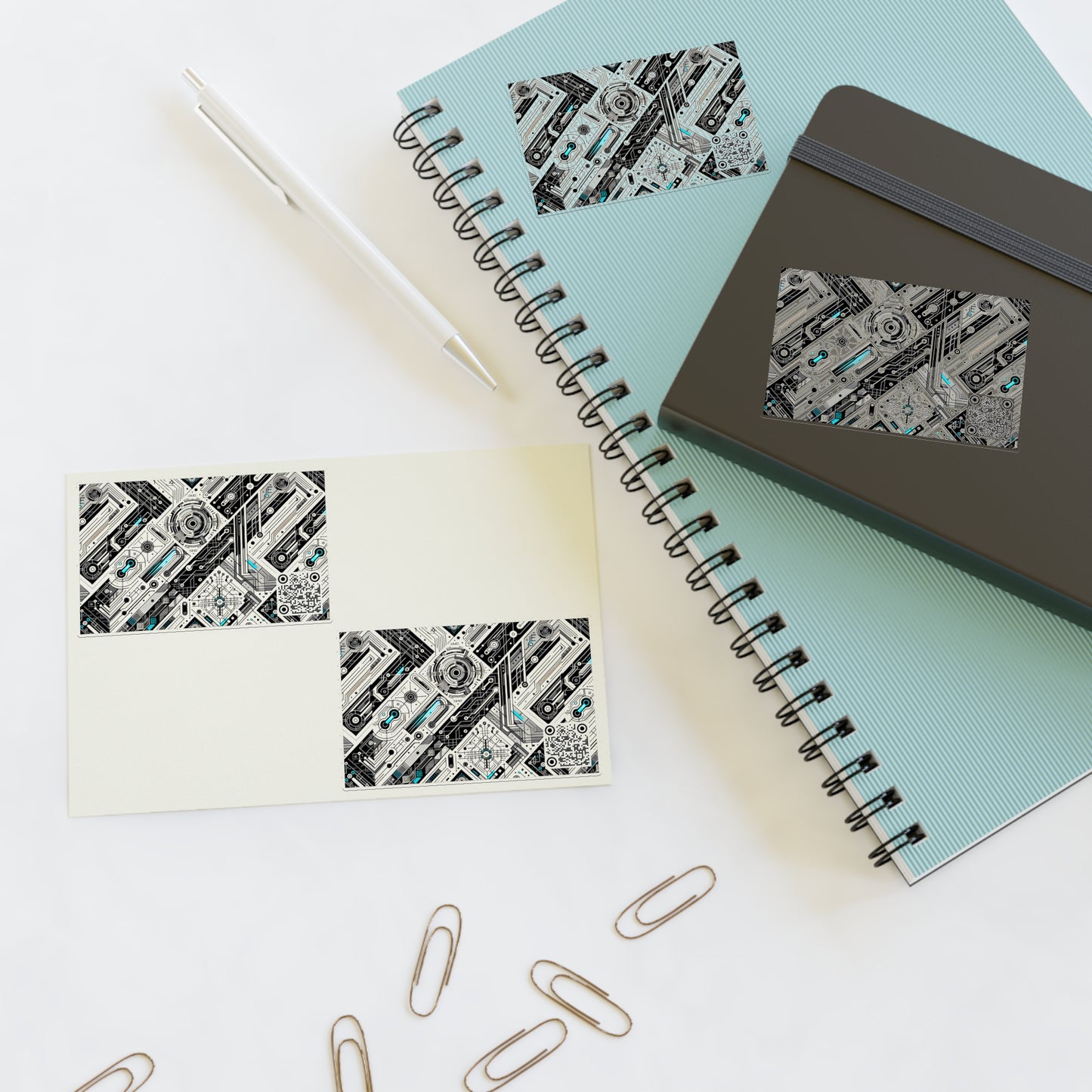 Tech-Infused Streetwear Tech-Forward Minimalism Sticker Sheets - 8404 Design-63