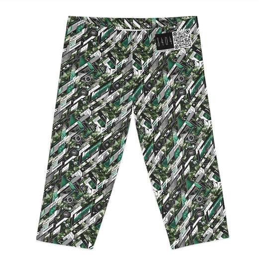 Tech Camo Fusion Tech-Forward Streetwear With a Futuristic Edge Women's Capri Leggings - 8404 Design-63