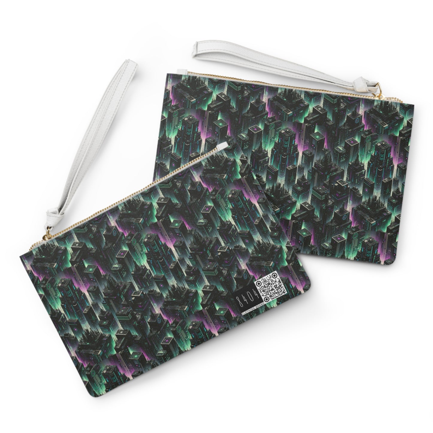 Tech Noir Aesthetics Tech-Forward Urban Dystopia Clutch Bag - 8404 Design-44