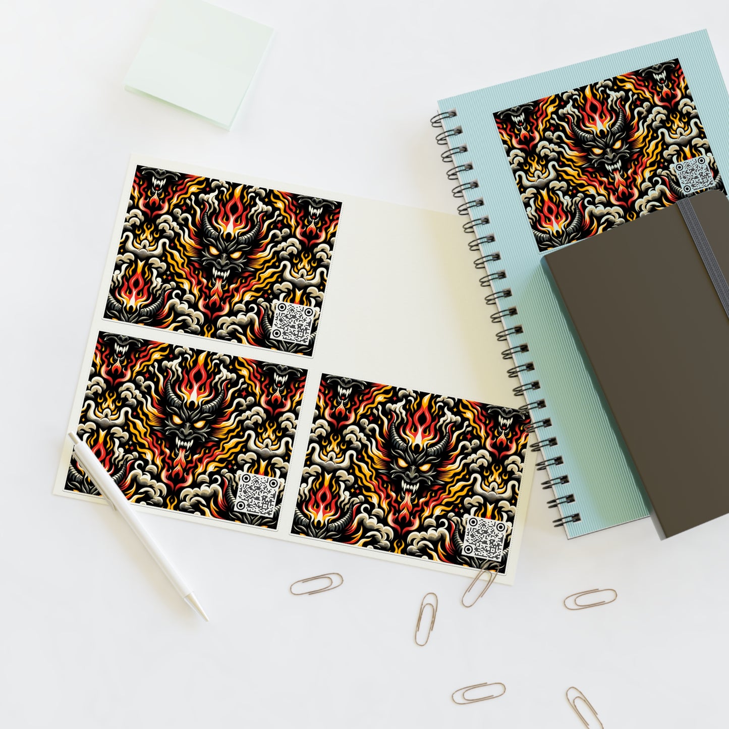 Flame Graphics Maximalist Streetwear Sticker Sheets - 8404 Design-59