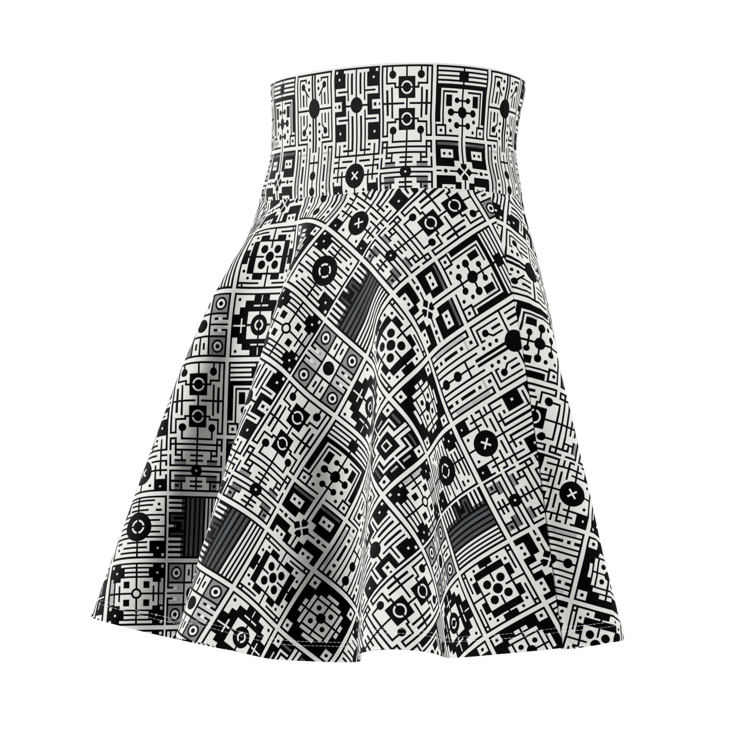 Digital Minimalism Minimalist Tech Women's Skater Skirt - 8404 Design-55