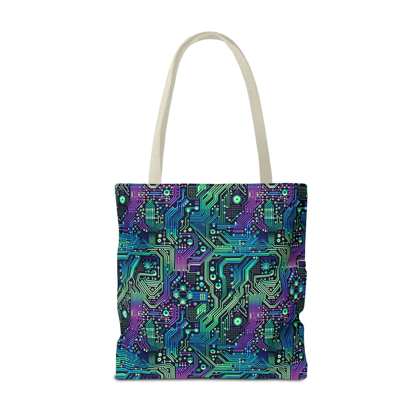 Tech-Infused Neon Tech-Forward Streetwear Tote Bag - 8404 Design-66