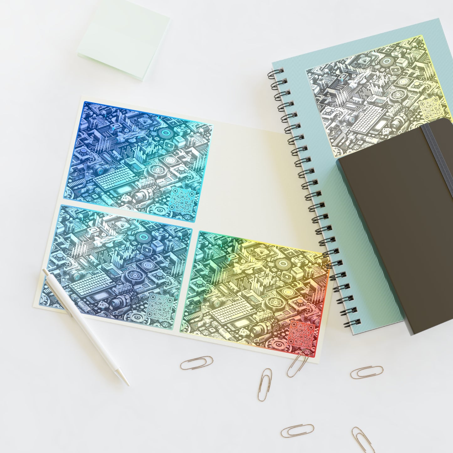 Tech-Infused Athleisure Tech-Forward Streetwear Sticker Sheets - 8404 Design-53