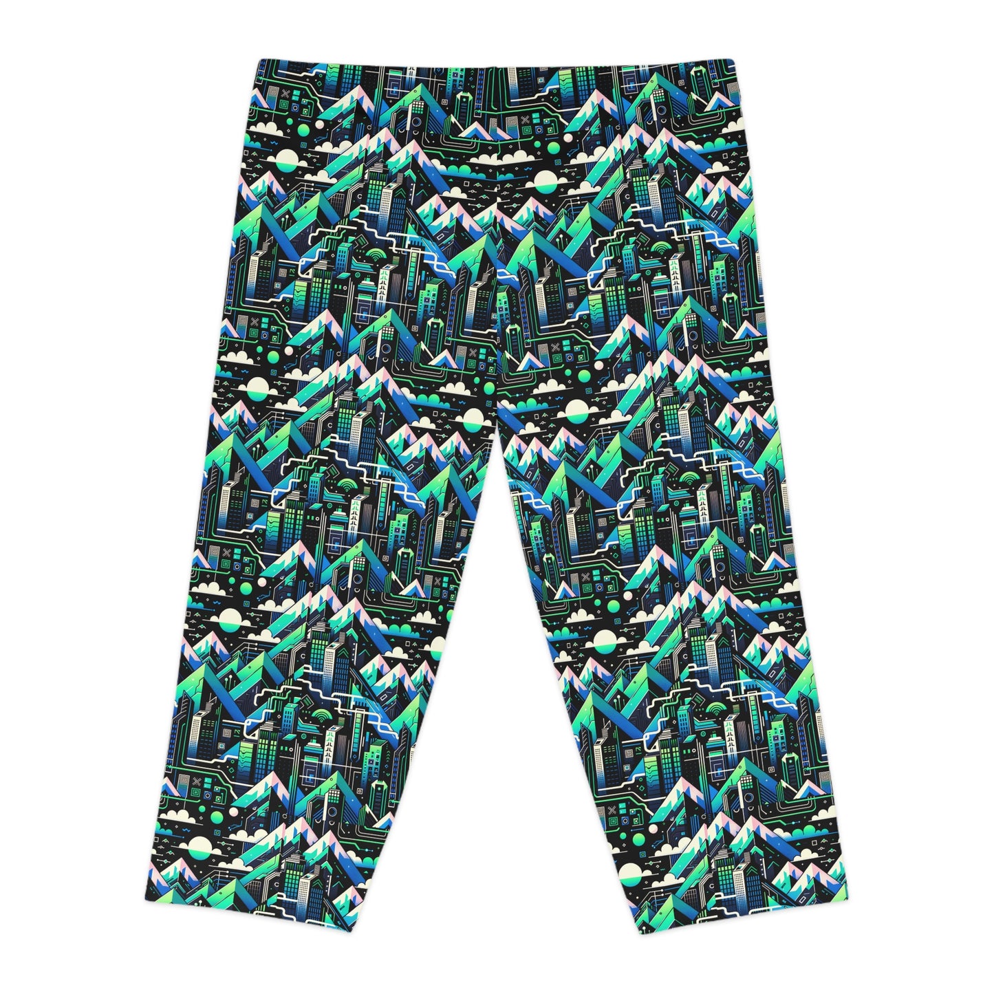 Digital Adventure Graphics Digital Explorer Women's Capri Leggings - 8404 Design-55