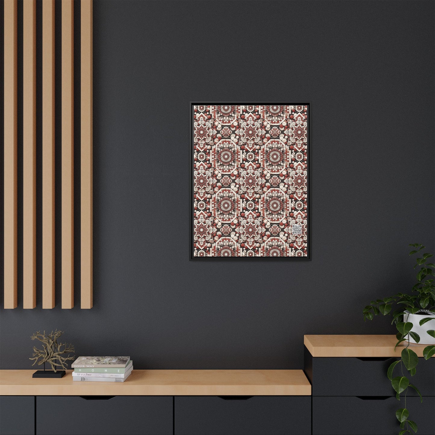 Neo Jomon Sculptural Aesthetics Artisanal Streetwear Matte Canvas, Framed (multi-Color) - 8404 Design-55 A
