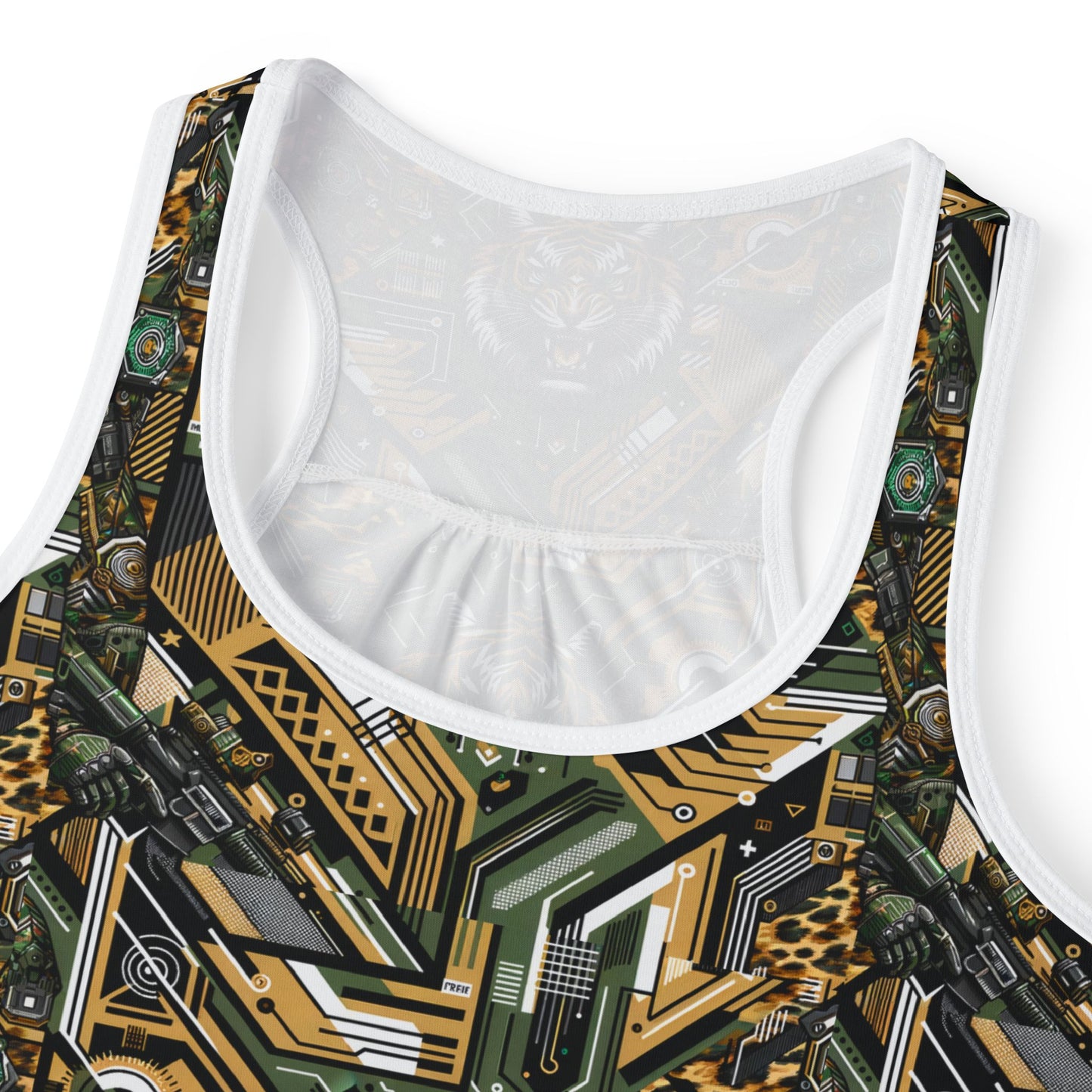 Neo-Camo Fusion Tech-Forward Streetwear Women's Tank Top - 8404 Design-58