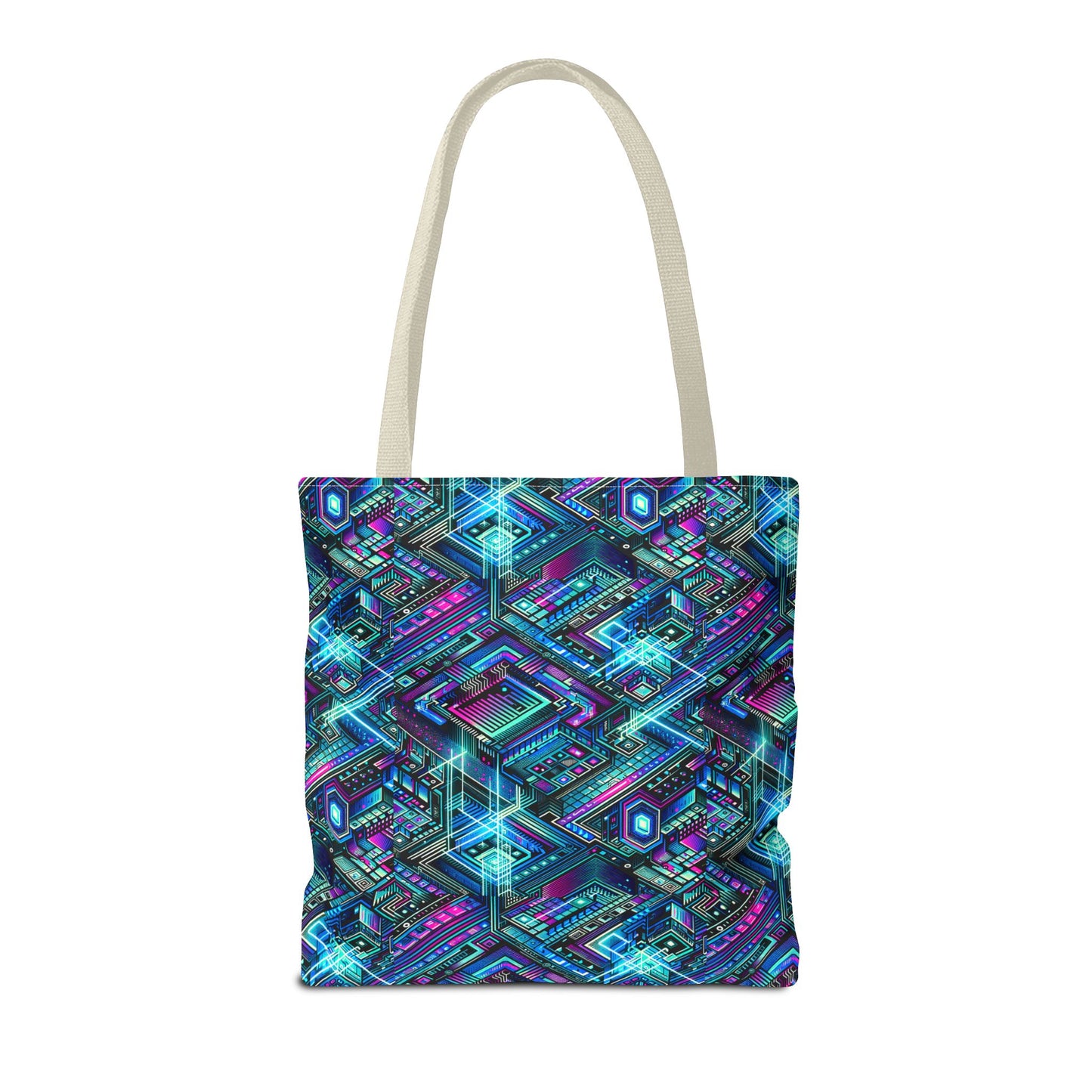 Digital Dreamland Futuristic Tech Aesthetic Tote Bag - 8404 Design-42