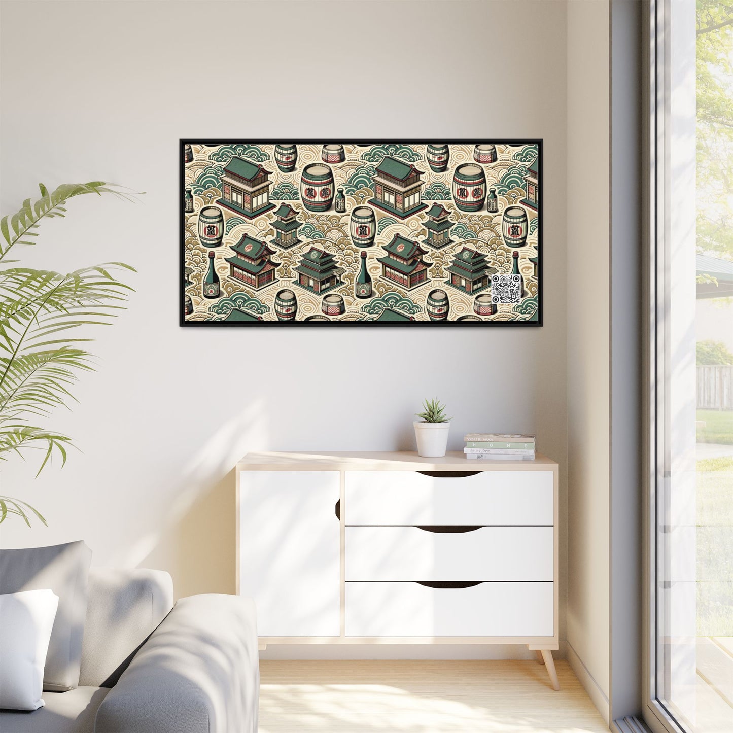 Cultural Artisanal Fusion Contemporary Cultural Elegance Matte Canvas, Framed (multi-Color) - 8404 Design-68 B