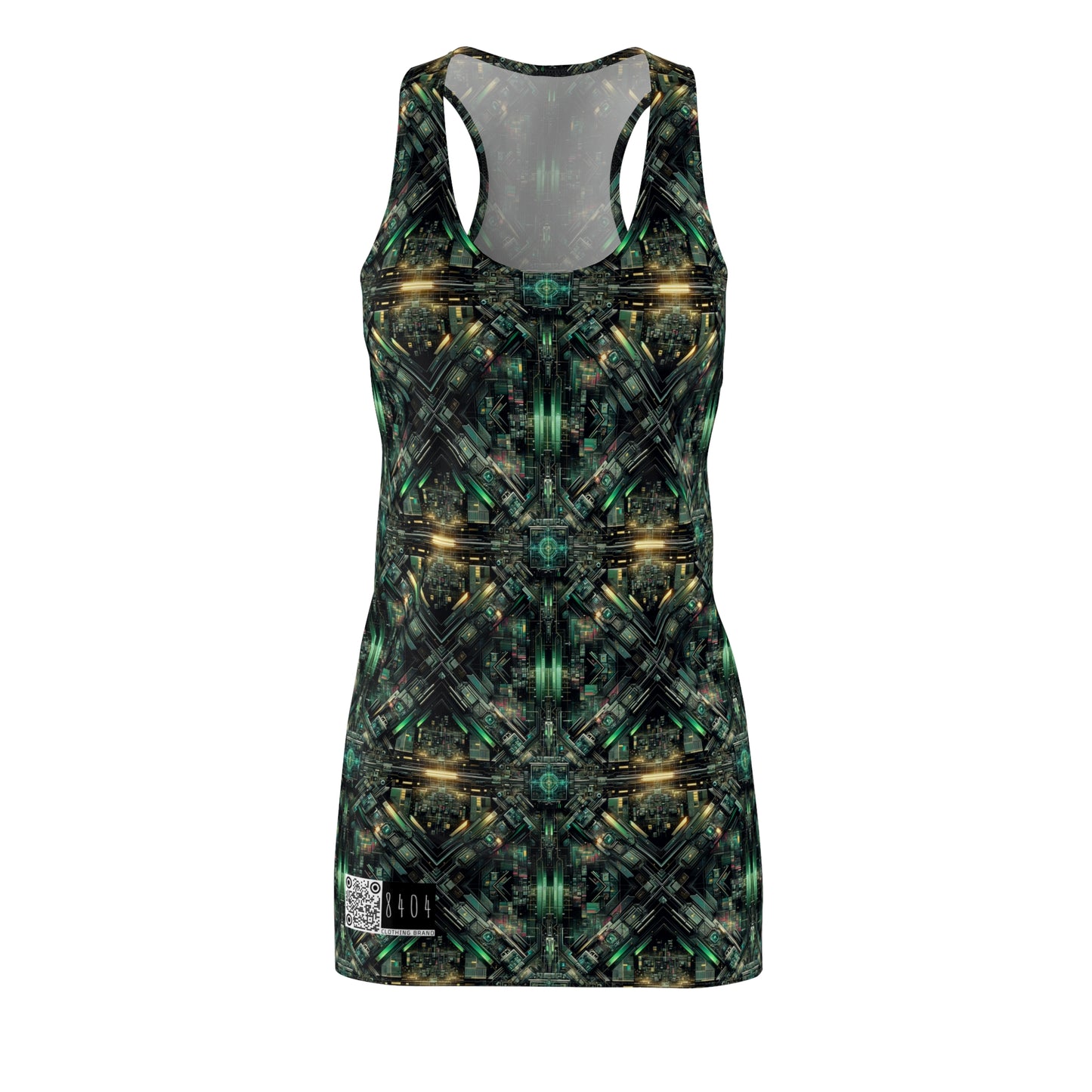 Tech Noir Graphics Tech-Inspired Streetwear Women's Cut & Sew Racerback Dress - 8404 Design-56