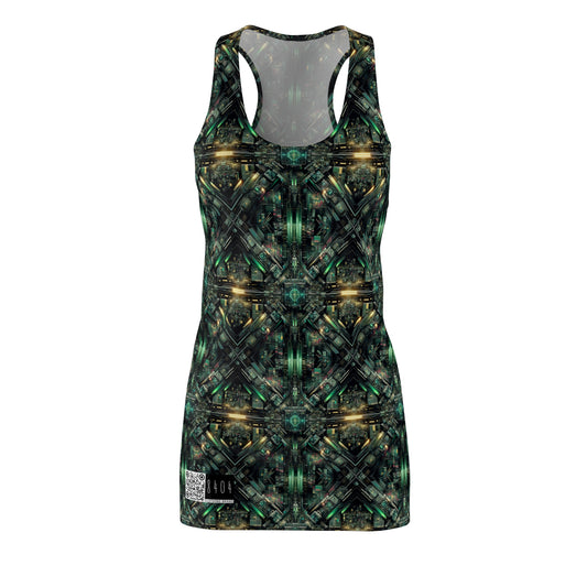 Tech Noir Graphics Tech-Inspired Streetwear Women's Cut & Sew Racerback Dress - 8404 Design-56