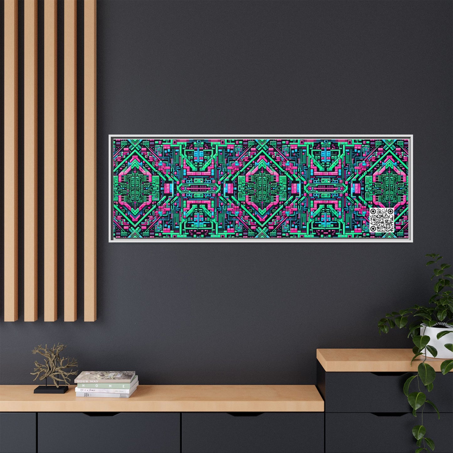 Digital Glitch Vibes Tech-Inspired Streetwear Matte Canvas, Framed (multi-Color) - 8404 Design-71 B