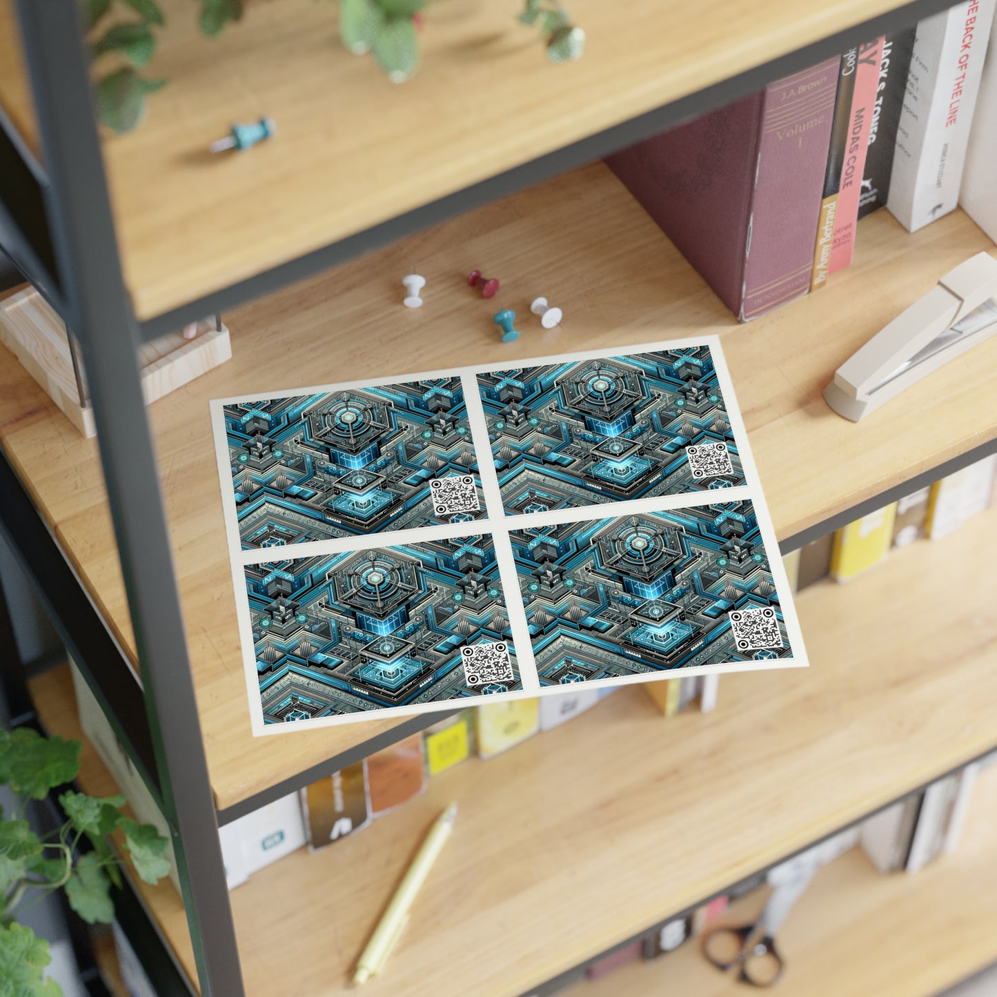 Tech-Infused Futurism Sleek Tech Edge Sticker Sheets - 8404 Design-49