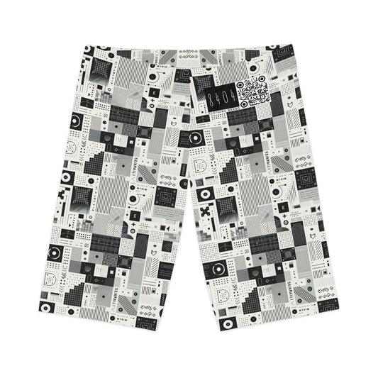 Digital Minimalism Minimalist Tech Women's Bike Shorts - 8404 Design-50