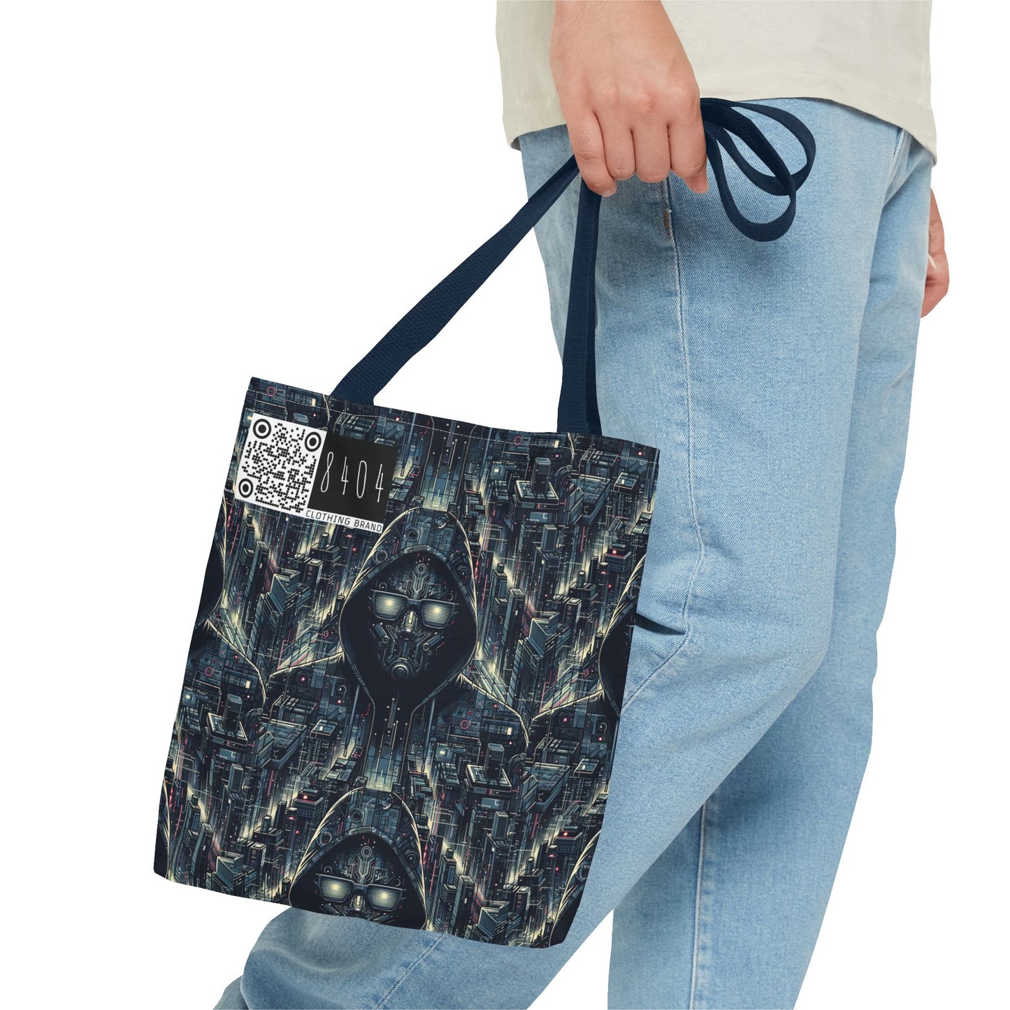 Tech Noir Aesthetics Sleek Tech Streetwear Tote Bag - 8404 Design-56