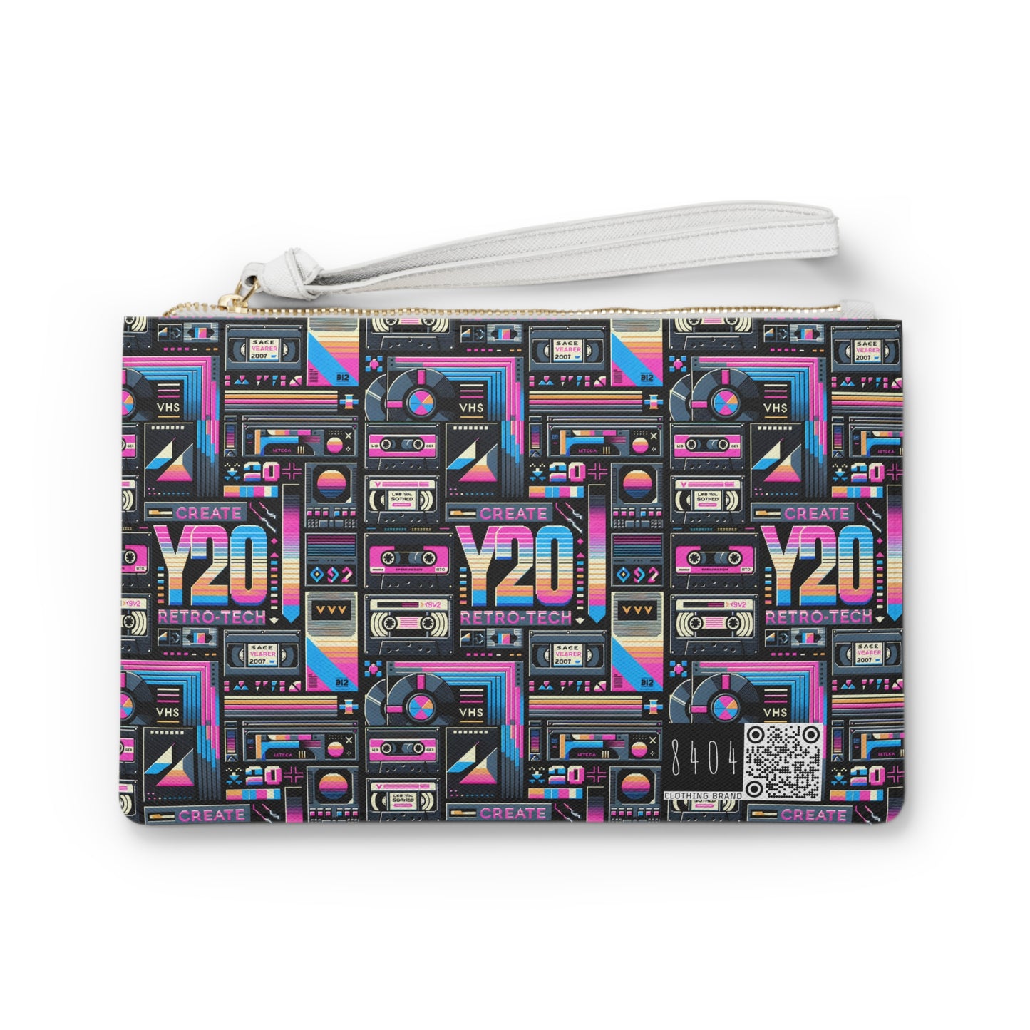 Digital Nostalgia Tech-Inspired Retro Fusion Clutch Bag - 8404 Design-65
