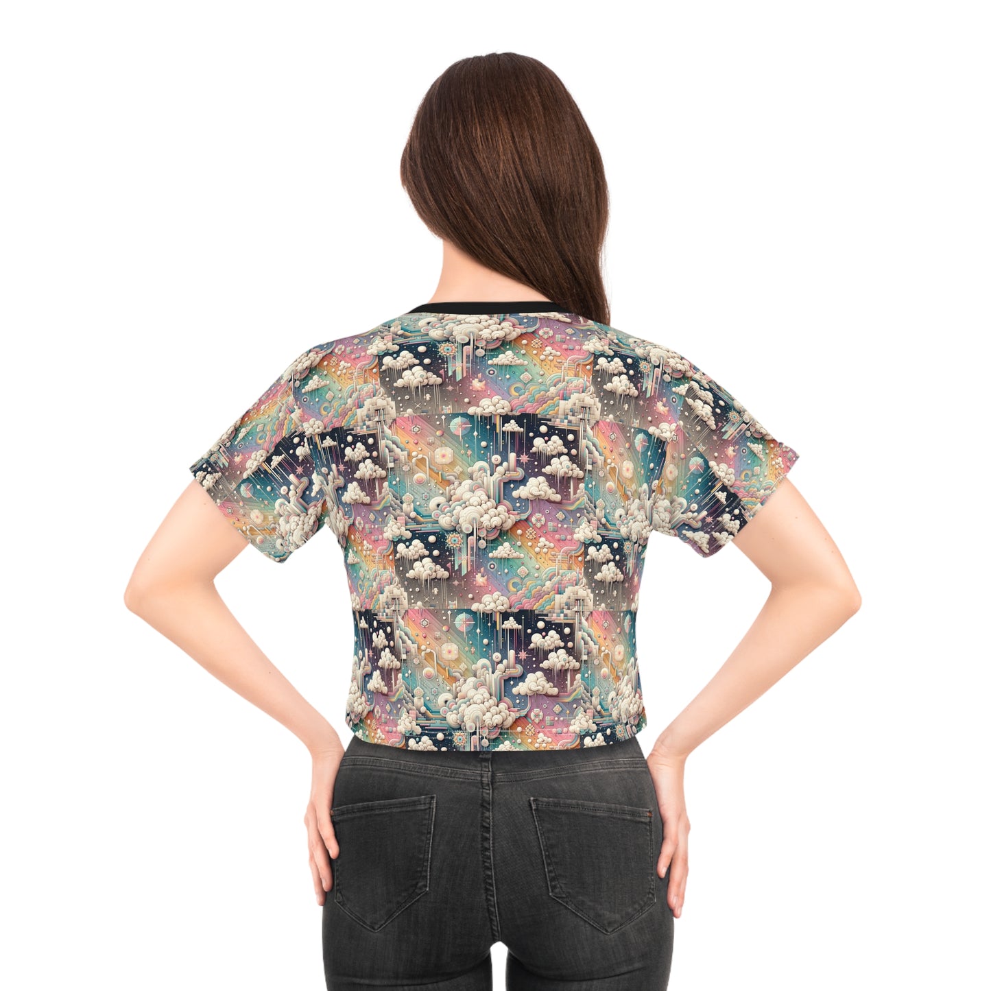 Digital Dreamland Whimsical and Nostalgic Streetwear With a Digital Twist Crop Tee - 8404 Design-52